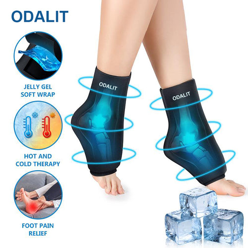 ❄️🔥ODALIT Cold & Hot Therapy Ankle Wrap: Flexible Gel Ice Pack for Fast Relief of Plantar Fasciitis, Sprains, and Swelling.