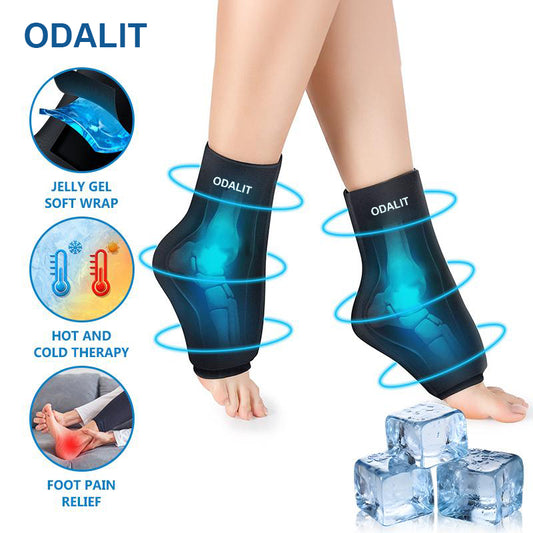 ❄️🔥ODALIT Cold & Hot Therapy Ankle Wrap: Flexible Gel Ice Pack for Fast Relief of Plantar Fasciitis, Sprains, and Swelling.
