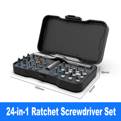 🔥🔥24 in 1 DlY Screwdriver Set Magnetic Compact and Portable Ratchet Screwdriver