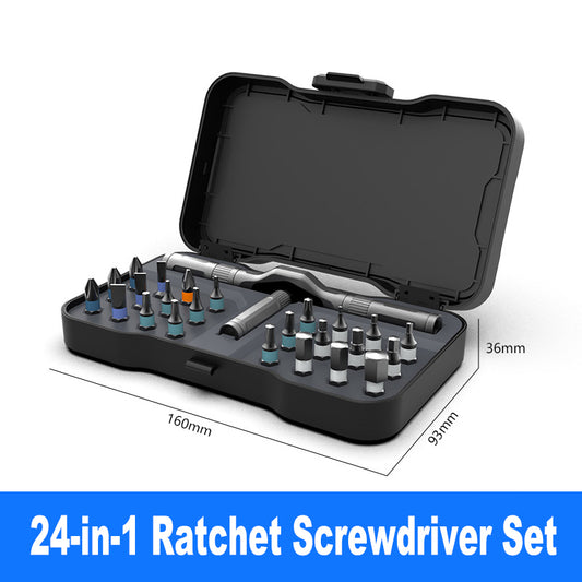 🔥🔥24 in 1 DlY Screwdriver Set Magnetic Compact and Portable Ratchet Screwdriver