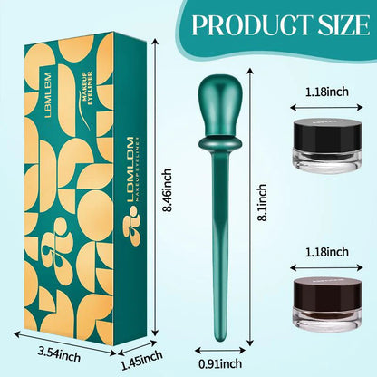 🔥LBMLBM Eyeliner Set, includes eyeliner pencil guide, eyeliner gel, reusable silicone eyeliner tool, waterproof eyeliner pencil.