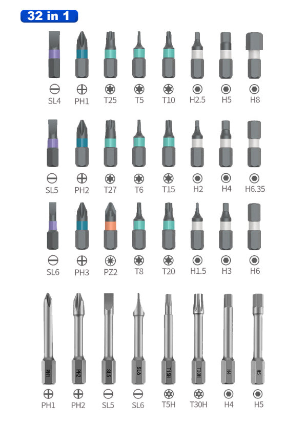 🔥🔥24 in 1 DlY Screwdriver Set Magnetic Compact and Portable Ratchet Screwdriver