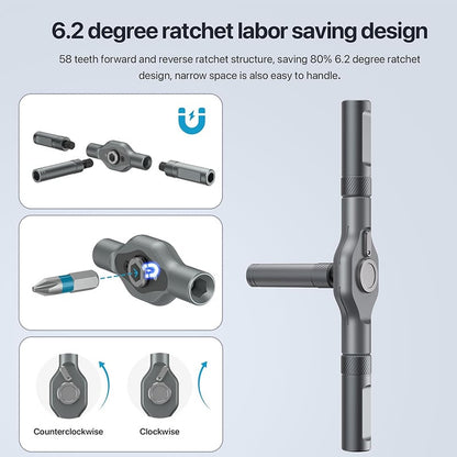 🔥🔥24 in 1 DlY Screwdriver Set Magnetic Compact and Portable Ratchet Screwdriver