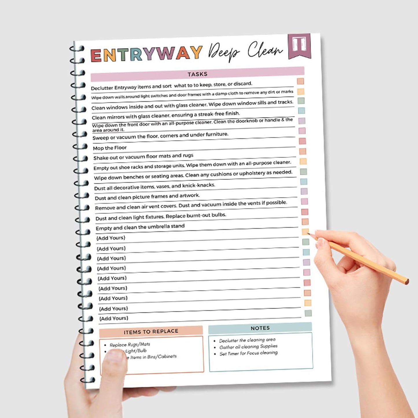 💕A4 Daily Focus Planner Notebook-Cleaning & Organizing Toolkit