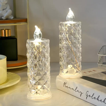 Crystal LED Candle Set – Warm Flickering Glow for Date Nights, Parties & Home Decor