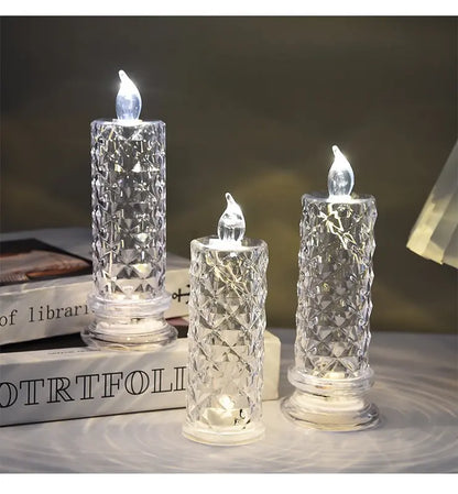 Crystal LED Candle Set – Warm Flickering Glow for Date Nights, Parties & Home Decor