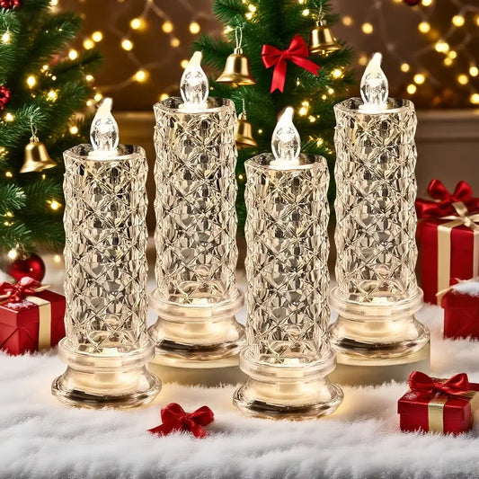 Crystal LED Candle Set – Warm Flickering Glow for Date Nights, Parties & Home Decor