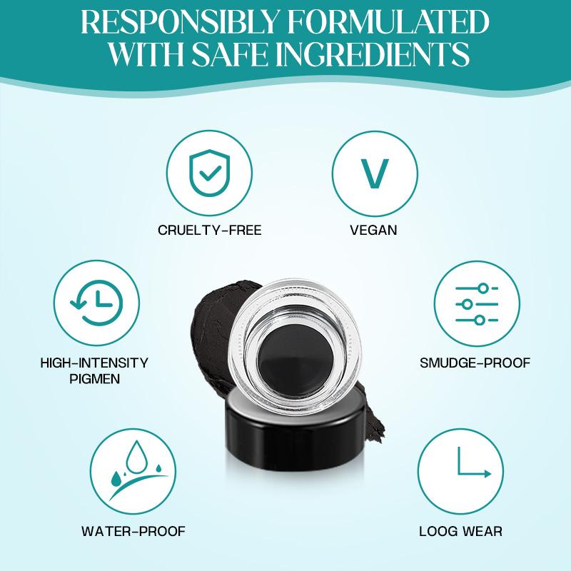 🔥LBMLBM Eyeliner Set, includes eyeliner pencil guide, eyeliner gel, reusable silicone eyeliner tool, waterproof eyeliner pencil.