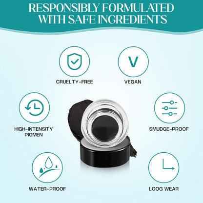 🔥LBMLBM Eyeliner Set, includes eyeliner pencil guide, eyeliner gel, reusable silicone eyeliner tool, waterproof eyeliner pencil.