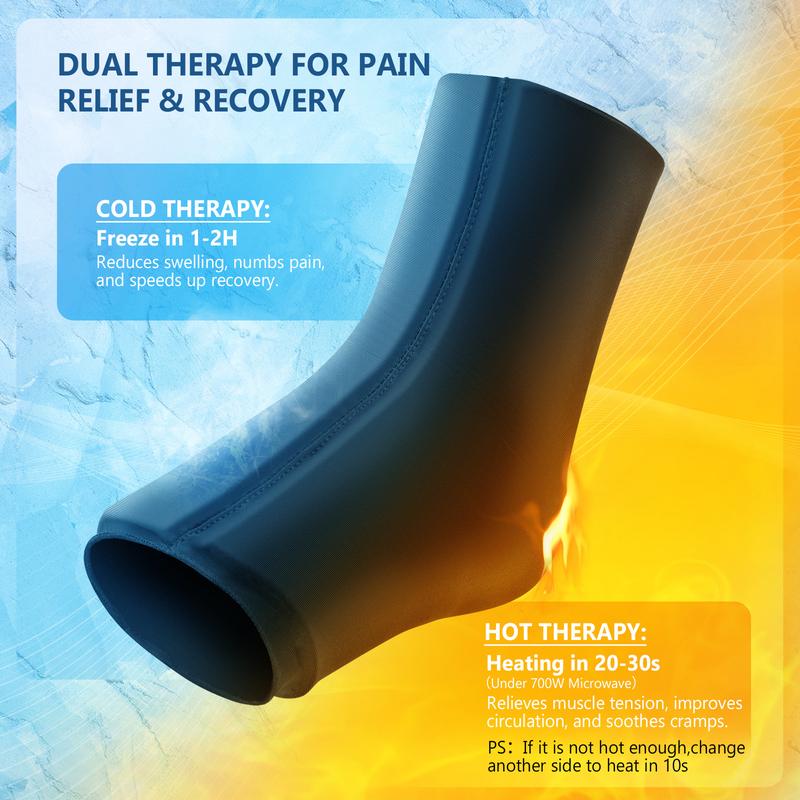 ❄️🔥ODALIT Cold & Hot Therapy Ankle Wrap: Flexible Gel Ice Pack for Fast Relief of Plantar Fasciitis, Sprains, and Swelling.