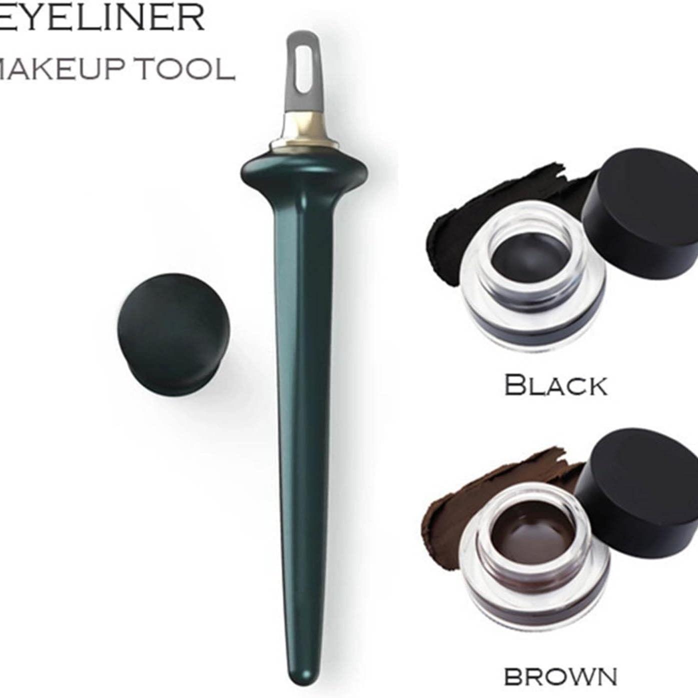 🔥LBMLBM Eyeliner Set, includes eyeliner pencil guide, eyeliner gel, reusable silicone eyeliner tool, waterproof eyeliner pencil.